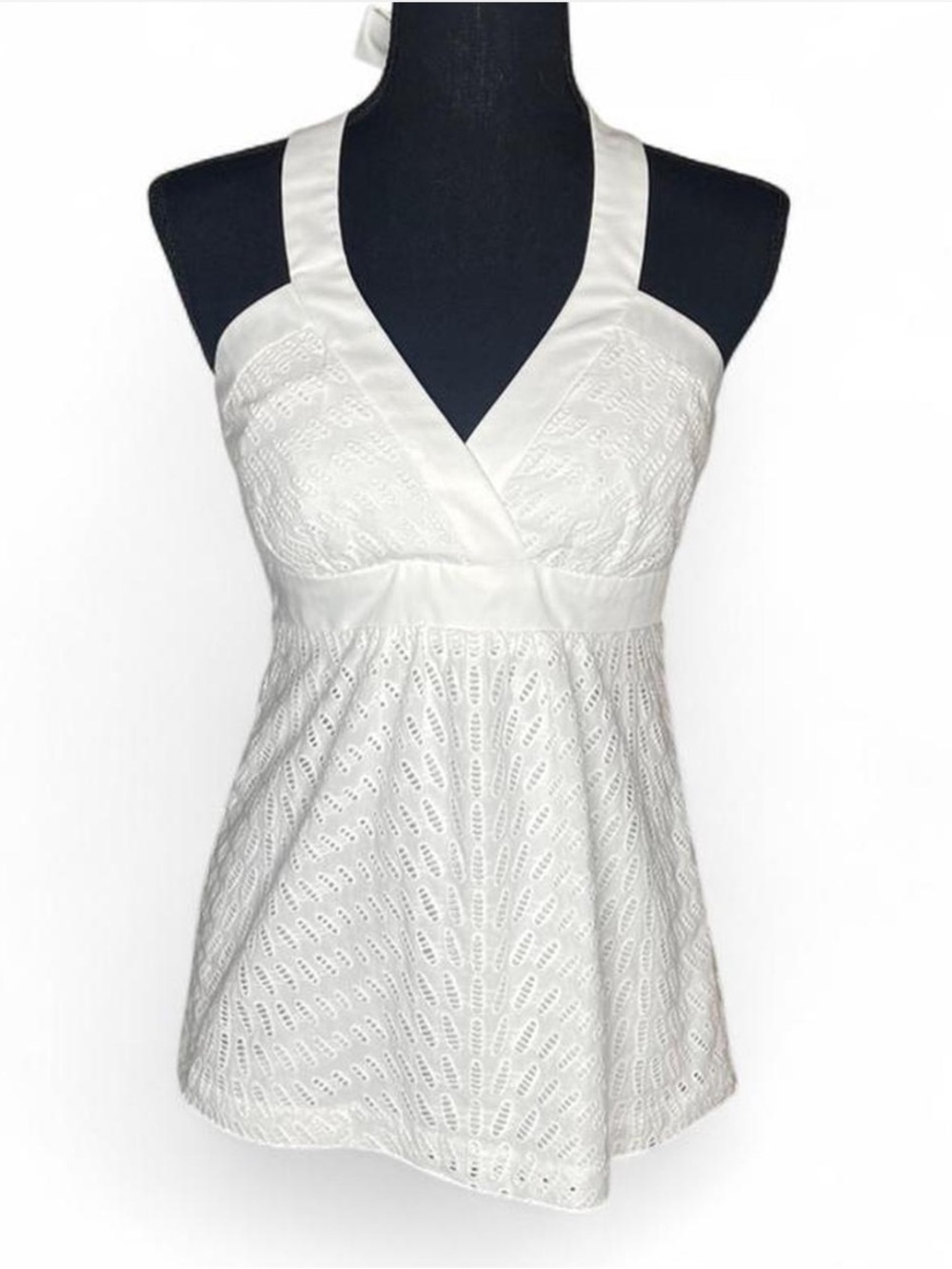 Trina Turk White Eyelet Halter Top - Sz. 4